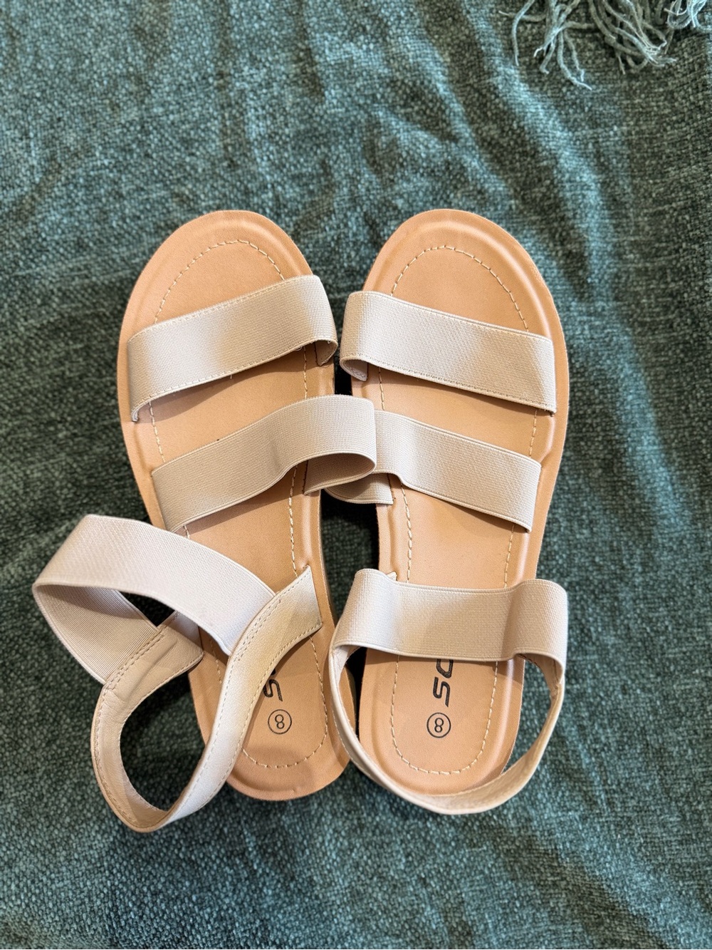 SODA Women’s Size 8 Beige Strappy Sandals – Neutral Casual Summer Shoes